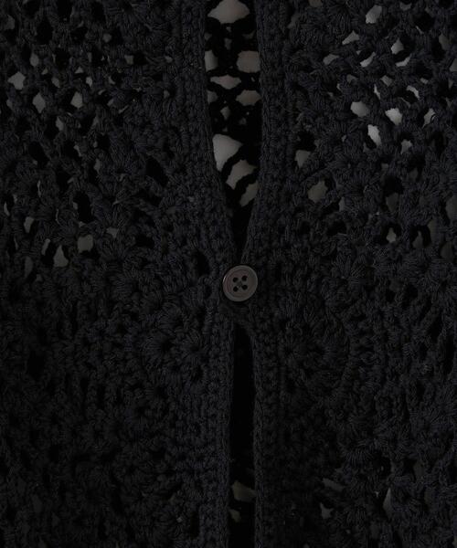 CITEN（シテン）の「＜CITEN（シテン）＞クロシェレースジャケット ニットジャケット（カーディガン/ボレロ・レディース・ホワイト/ブラック・FREE）」の9枚目の写真