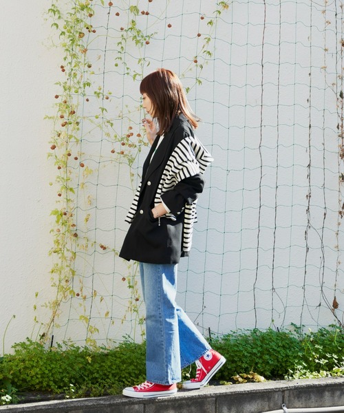 Auntie Rosa Holiday（アンティローザホリデー）の「ダブルブレストオーバージャケット（セットアップ対応）（テーラードジャケット・レディース・ブラック/ネイビー・FREE）」の12枚目の写真