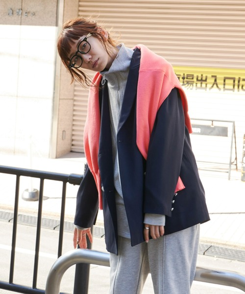 Auntie Rosa Holiday（アンティローザホリデー）の「ダブルブレストオーバージャケット（セットアップ対応）（テーラードジャケット・レディース・ブラック/ネイビー・FREE）」の14枚目の写真