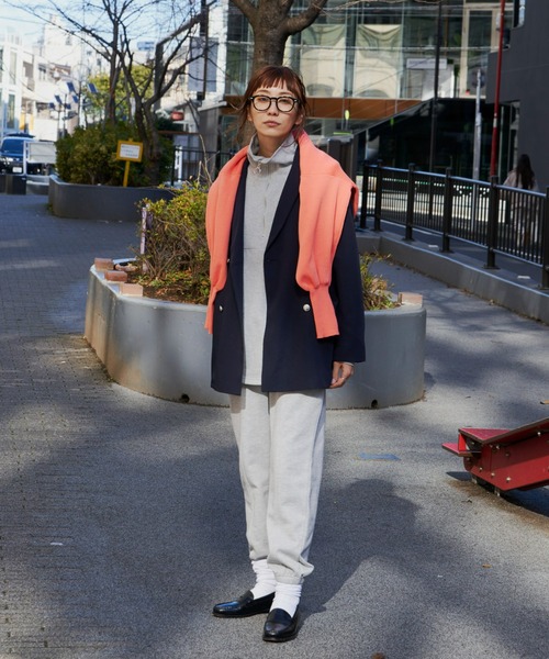 Auntie Rosa Holiday（アンティローザホリデー）の「ダブルブレストオーバージャケット（セットアップ対応）（テーラードジャケット・レディース・ブラック/ネイビー・FREE）」の19枚目の写真