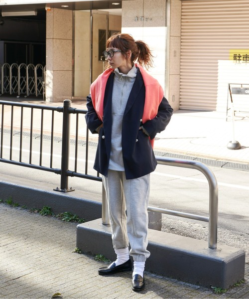 Auntie Rosa Holiday（アンティローザホリデー）の「ダブルブレストオーバージャケット（セットアップ対応）（テーラードジャケット・レディース・ブラック/ネイビー・FREE）」の16枚目の写真