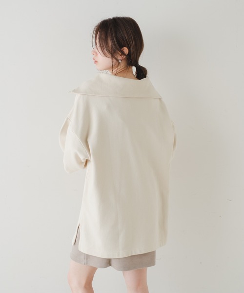 Kastane(カスタネ)の「ハーフジップBIGスウェット(スウェット・レディース・ブラック/ブラウン/オフホワイト・FREE)」の13枚目の写真