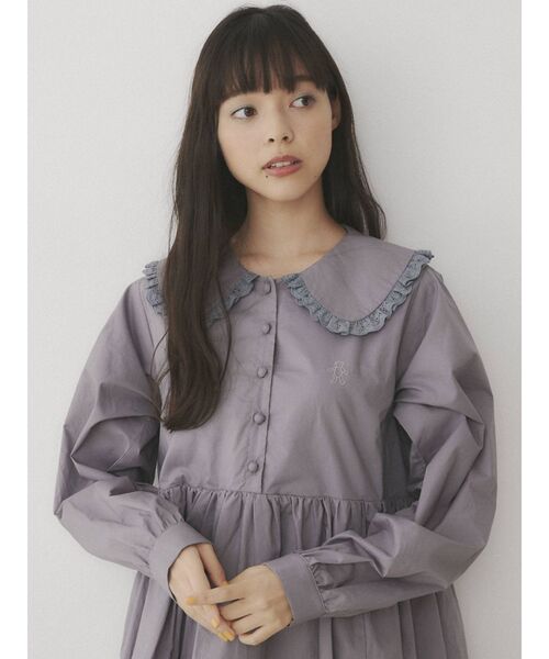 merry jenny（メリージェニー）の「bear刺繍フリルカラーワンピース（ワンピース・レディース・オフホワイト/ピンク/ブルー/ブラック・FREE）」の21枚目の写真