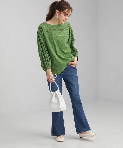 タグ付き greenlabel relaxing エンブロイダリーレースシャツ INDIA エンブロイダリーレース シャツ