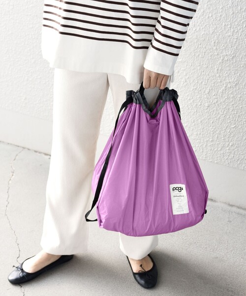 SHIPS(シップス)の「*〈パッカブル〉PAG 3WAYウォーターメロン◇(トートバッグ・レディース・ブラック/ベージュ/ライトブルー/パープル/オレンジ/ネイビー/グレー・ONE SIZE)」の6枚目の写真