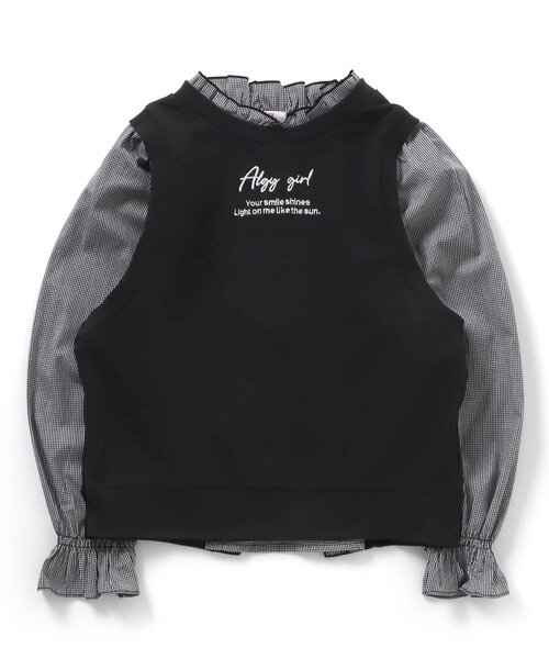 algy（アルジー）の「/ベストドッキングブラウス（シャツ/ブラウス・キッズ・ベージュ/ブラック/ミント・SMALL/XX-SMALL/X-SMALL/MEDIUM）」の2枚目の写真