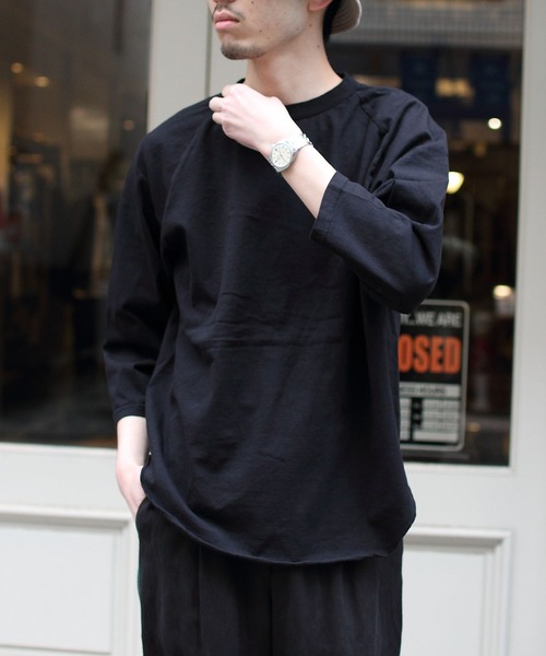 WALLA WALLA SPORT（ワラワラスポーツ）の「WALLA WALLA SPORTS/ワラワラスポーツ　3/4ベースボールTEE　ソリッド　3/4 BASEBALL TEE SOLID（Tシャツ/カットソー・メンズ・ホワイト/ブラック/ネイビー・L/XL/M）」の3枚目の写真