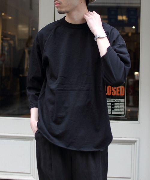 WALLA WALLA SPORT（ワラワラスポーツ）の「WALLA WALLA SPORTS/ワラワラスポーツ　3/4ベースボールTEE　ソリッド　3/4 BASEBALL TEE SOLID（Tシャツ/カットソー・メンズ・ホワイト/ブラック/ネイビー・L/XL/M）」の8枚目の写真