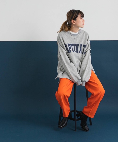 bohmal(ボマール)の「裏起毛オーバーサイズロゴスウェット(スウェット・レディース・ホワイト/グレー/ブルー/杢グレー/ブラック/オフホワイト・FREE)」の15枚目の写真