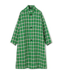 CABaN ストローヤーン チェックワイドバランスコート