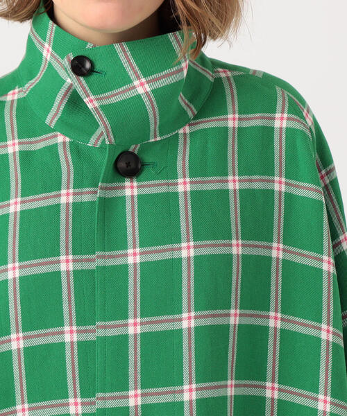 caban（キャバン）の「CABaN ストローヤーン チェックワイドバランスコート（その他アウター・メンズ・グリーン系その他2・S）」の2枚目の写真