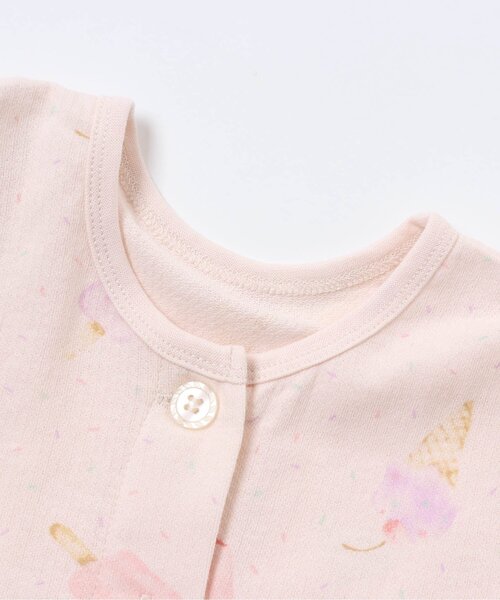 Ampersand（アンパサンド）の「アイスクリーム柄前開きパジャマ（ルームウェア/パジャマ・キッズ・オフホワイト/ピンク・140/100/80/90/120/130/110）」の7枚目の写真