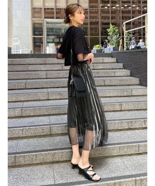 MURUA（ムルーア）の「シャイニープリーツラップスカート（スカート・レディース・ブラック/ブラウン/ベージュ・FREE）」の10枚目の写真