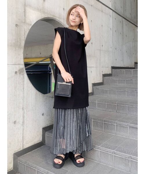 MURUA（ムルーア）の「シャイニープリーツラップスカート（スカート・レディース・ブラック/ブラウン/ベージュ・FREE）」の15枚目の写真