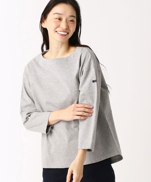 Grand PARK(グランドパーク)の「デラヴェ天竺Tシャツ(Tシャツ/カットソー・レディース・グレー/オフホワイト/ネイビー・FREE)」の3枚目の写真
