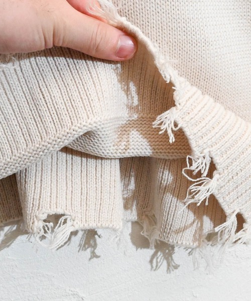 Burner（バーナー）の「【BURNER SELECT】5GGニットダメージベスト（ベスト・メンズ・サックスブルー/グリーン/アイボリー/チャコールグレー・M/XL/L）」の10枚目の写真