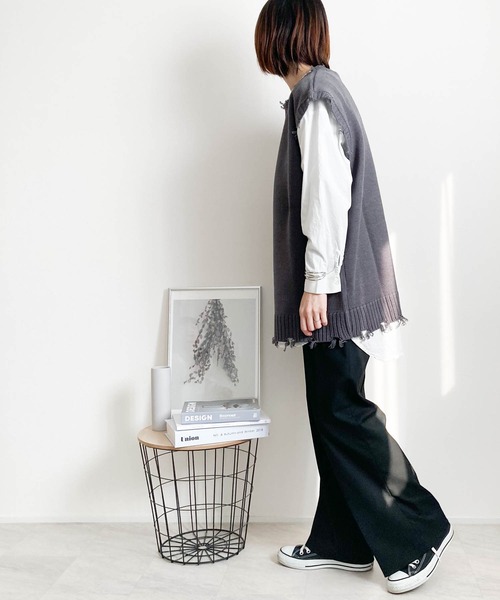 Burner（バーナー）の「【BURNER SELECT】5GGニットダメージベスト（ベスト・メンズ・サックスブルー/グリーン/アイボリー/チャコールグレー・M/XL/L）」の13枚目の写真