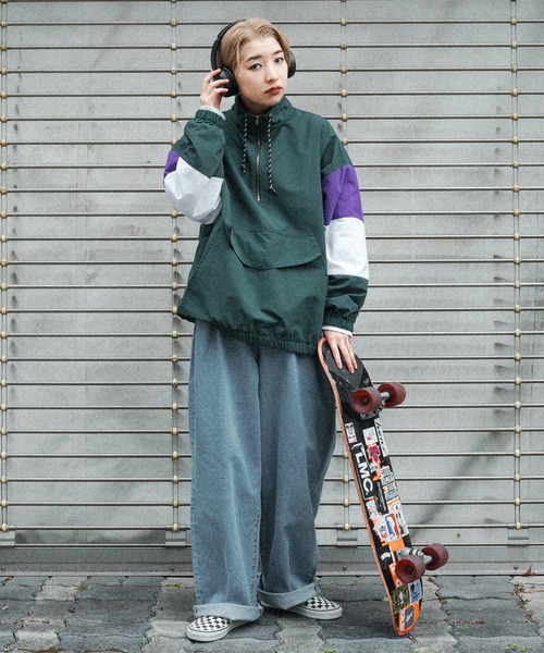 kutir（クティール）の「【セットアップ可】切り替え配色アノラックパーカー（パーカー・レディース・ネイビー/レッド/グリーン・FREE）」の9枚目の写真