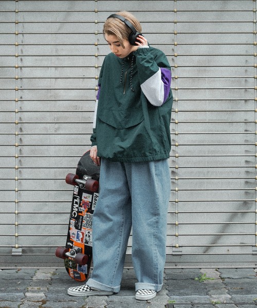 kutir（クティール）の「【セットアップ可】切り替え配色アノラックパーカー（パーカー・レディース・ネイビー/レッド/グリーン・FREE）」の10枚目の写真