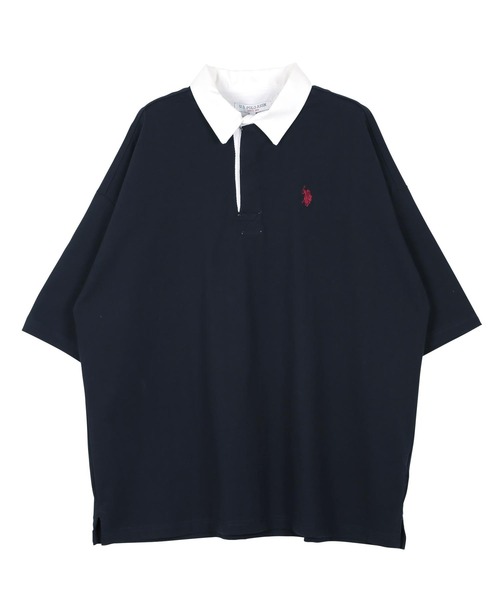 U.S. POLO ASSN.（ユーエスポロアッスン）の「U.S. POLO ASSN. / ユーエスポロアッスン 別注 コラボ ビッグシルエット オーバーサイズ 半袖 ラガーシャツ（ポロシャツ・メンズ・ホワイト/ブラック/ダークグリーン/ネイビー/ライトベージュ/ホワイト系その他/チャコール/ブルー系その他/ブラック系その他・MEDIUM/LARGE）」の17枚目の写真