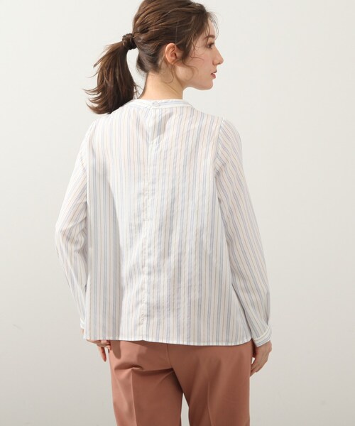 DRESKIP（ドレスキップ）の「◆ボウタイストライプ柄ブラウス（シャツ/ブラウス・レディース・ベージュ系その他5/ダークグリーン系2/ネイビー系2・02/03/04）」の18枚目の写真