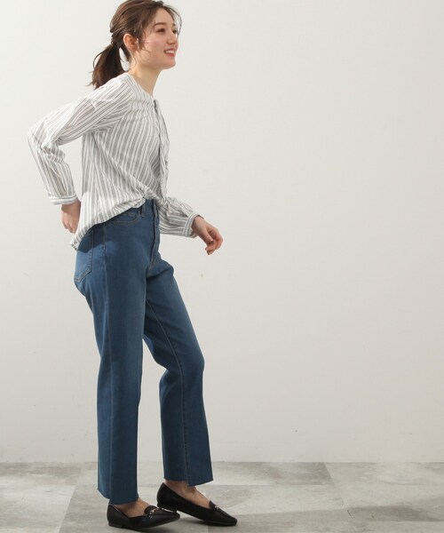 DRESKIP（ドレスキップ）の「◆ボウタイストライプ柄ブラウス（シャツ/ブラウス・レディース・ベージュ系その他5/ダークグリーン系2/ネイビー系2・02/03/04）」の22枚目の写真