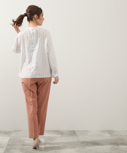 DRESKIP（ドレスキップ）の「◆ボウタイストライプ柄ブラウス（シャツ/ブラウス・レディース・ベージュ系その他5/ダークグリーン系2/ネイビー系2・02/03/04）」の14枚目の写真