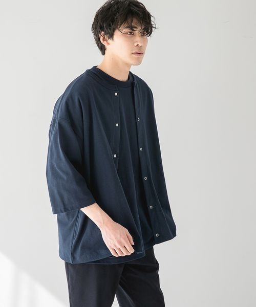 LOWRYS FARM(ローリーズファーム)の「ハーフスリーブクルーカーディガン 272976(Tシャツ/カットソー・メンズ・グレー/グリーン/ネイビー・MEDIUM/LARGE)」の5枚目の写真