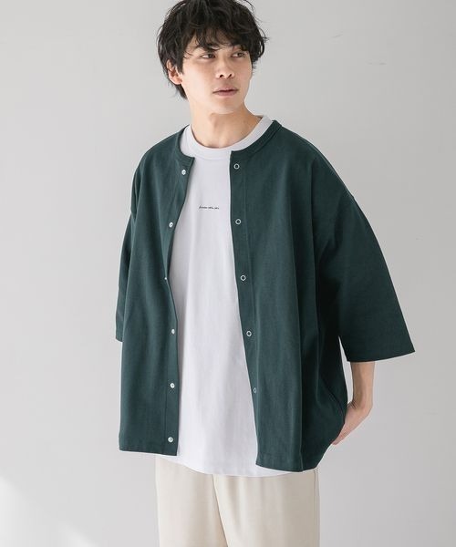 LOWRYS FARM(ローリーズファーム)の「ハーフスリーブクルーカーディガン 272976(Tシャツ/カットソー・メンズ・グレー/グリーン/ネイビー・MEDIUM/LARGE)」の7枚目の写真