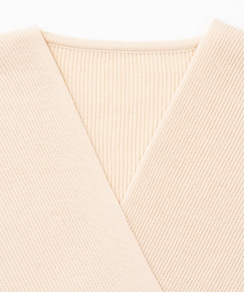 ZAKKA-BOX（ザッカボックス）の「キレイ目カシュクールニット（ニット/セーター・レディース・ライトブルー/ベージュ/アイボリー・FREE）」の13枚目の写真