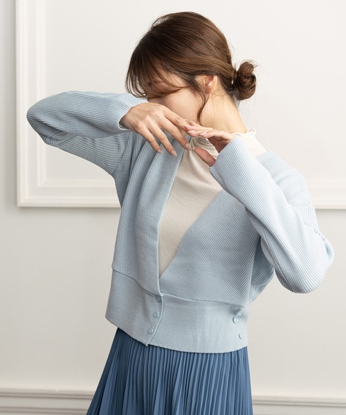 ZAKKA-BOX（ザッカボックス）の「キレイ目カシュクールニット（ニット/セーター・レディース・ライトブルー/ベージュ/アイボリー・FREE）」の8枚目の写真