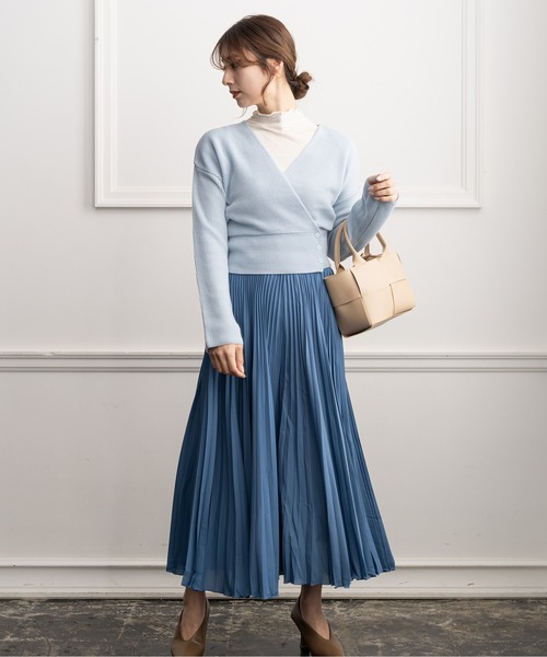 ZAKKA-BOX（ザッカボックス）の「キレイ目カシュクールニット（ニット/セーター・レディース・ライトブルー/ベージュ/アイボリー・FREE）」の10枚目の写真