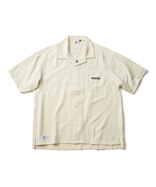 VISION STREET WEAR（ヴィジョンストリートウェア）の「【VISION STREET WEAR/ビジョンストリートウェア】恐竜刺繍 ワンポイントロゴ　バックプリント　オープンカラーシャツ（シャツ/ブラウス・メンズ・ブルー/アイボリー/ブラック/グリーン・X-LARGE/MEDIUM/LARGE）」の3枚目の写真