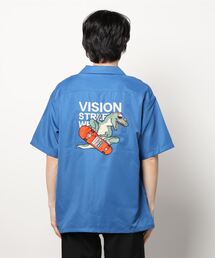VISION STREET WEAR | 【VISION STREET WEAR/ビジョンストリートウェア】恐竜刺繍 ワンポイントロゴ　バックプリント　オープンカラーシャツ(シャツ/ブラウス)