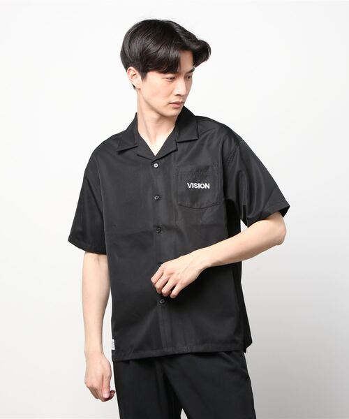 VISION STREET WEAR（ヴィジョンストリートウェア）の「【VISION STREET WEAR/ビジョンストリートウェア】恐竜刺繍 ワンポイントロゴ　バックプリント　オープンカラーシャツ（シャツ/ブラウス・メンズ・ブルー/アイボリー/ブラック/グリーン・X-LARGE/MEDIUM/LARGE）」の5枚目の写真