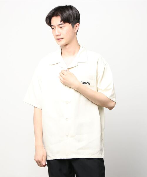 VISION STREET WEAR（ヴィジョンストリートウェア）の「【VISION STREET WEAR/ビジョンストリートウェア】恐竜刺繍 ワンポイントロゴ　バックプリント　オープンカラーシャツ（シャツ/ブラウス・メンズ・ブルー/アイボリー/ブラック/グリーン・X-LARGE/MEDIUM/LARGE）」の6枚目の写真