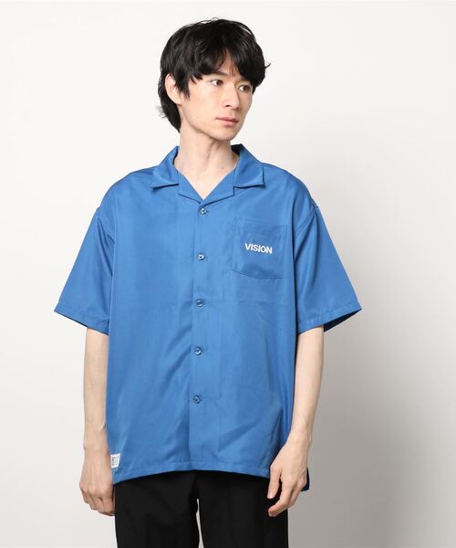 VISION STREET WEAR（ヴィジョンストリートウェア）の「【VISION STREET WEAR/ビジョンストリートウェア】恐竜刺繍 ワンポイントロゴ　バックプリント　オープンカラーシャツ（シャツ/ブラウス・メンズ・ブルー/アイボリー/ブラック/グリーン・X-LARGE/MEDIUM/LARGE）」の8枚目の写真