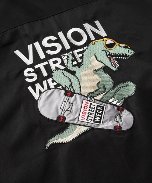 VISION STREET WEAR（ヴィジョンストリートウェア）の「【VISION STREET WEAR/ビジョンストリートウェア】恐竜刺繍 ワンポイントロゴ　バックプリント　オープンカラーシャツ（シャツ/ブラウス・メンズ・ブルー/アイボリー/ブラック/グリーン・X-LARGE/MEDIUM/LARGE）」の16枚目の写真