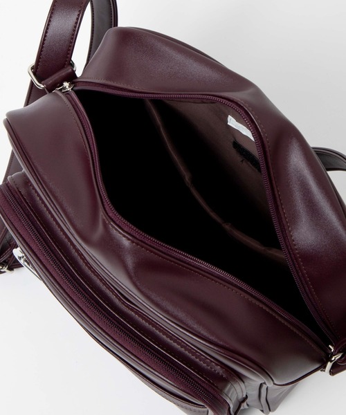 WEGO（ウィゴー）の「WEGO/PUスクールショルダーバッグ（ショルダーバッグ・レディース・ブラック/ワイン・FREE）」の4枚目の写真