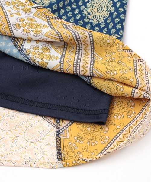 チチカカ（チチカカ）の「ブロックシフトフェイクラップスカート（スカート・レディース・ベージュ/ネイビー/オフホワイト・FREE）」の9枚目の写真