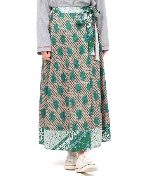 チチカカ（チチカカ）の「ブロックシフトフェイクラップスカート（スカート・レディース・ベージュ/ネイビー/オフホワイト・FREE）」の21枚目の写真