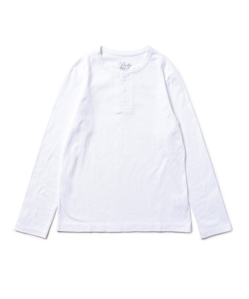 BRILLA per il gusto（ブリッラペルイルグースト）の「Brilla per il gusto / ベーシック ヘンリーネック ロングスリーブ（Tシャツ/カットソー・メンズ・ホワイト/グレー/ネイビー/オリーブ・SMALL/LARGE/X-SMALL/MEDIUM）」の2枚目の写真