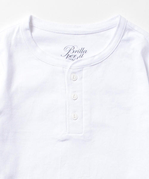 BRILLA per il gusto（ブリッラペルイルグースト）の「Brilla per il gusto / ベーシック ヘンリーネック ロングスリーブ（Tシャツ/カットソー・メンズ・ホワイト/グレー/ネイビー/オリーブ・SMALL/LARGE/X-SMALL/MEDIUM）」の12枚目の写真