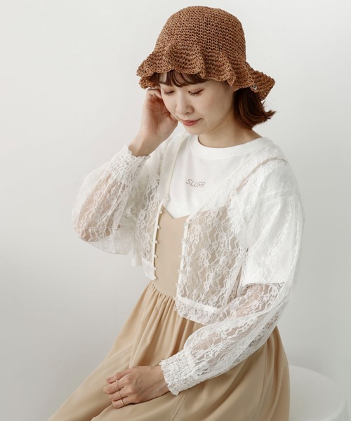 SLURR(スラ―)の「レースカーディガン(カーディガン/ボレロ・レディース・ブラック/アイボリー・FREE)」の2枚目の写真