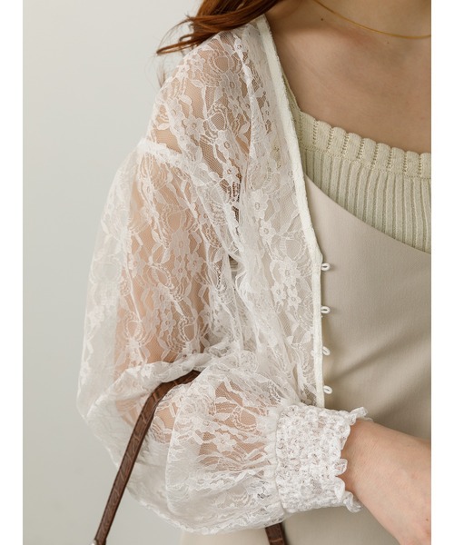 SLURR(スラ―)の「レースカーディガン(カーディガン/ボレロ・レディース・ブラック/アイボリー・FREE)」の3枚目の写真