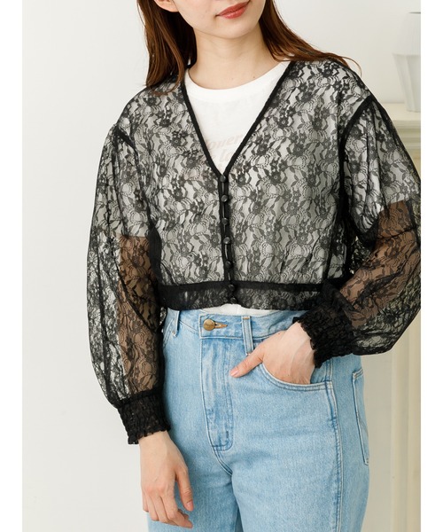 SLURR(スラ―)の「レースカーディガン(カーディガン/ボレロ・レディース・ブラック/アイボリー・FREE)」の7枚目の写真