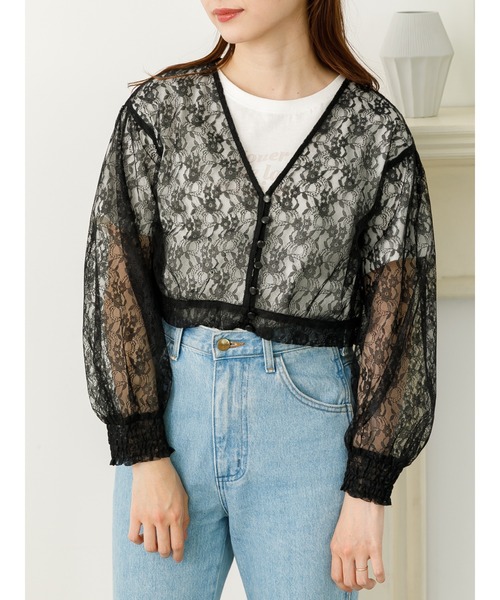 SLURR(スラ―)の「レースカーディガン(カーディガン/ボレロ・レディース・ブラック/アイボリー・FREE)」の8枚目の写真