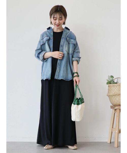 AMERICAN HOLIC（アメリカンホリック）の「サラッとマキシAラインカットワンピース（ワンピース・レディース・ブラウン/ブラック/チャコールグレー/グリーン/ライトグリーン/グレイッシュベージュ・M/L）」の16枚目の写真