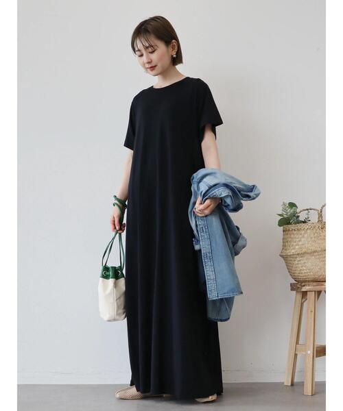 AMERICAN HOLIC（アメリカンホリック）の「サラッとマキシAラインカットワンピース（ワンピース・レディース・ブラウン/ブラック/チャコールグレー/グリーン/ライトグリーン/グレイッシュベージュ・M/L）」の17枚目の写真