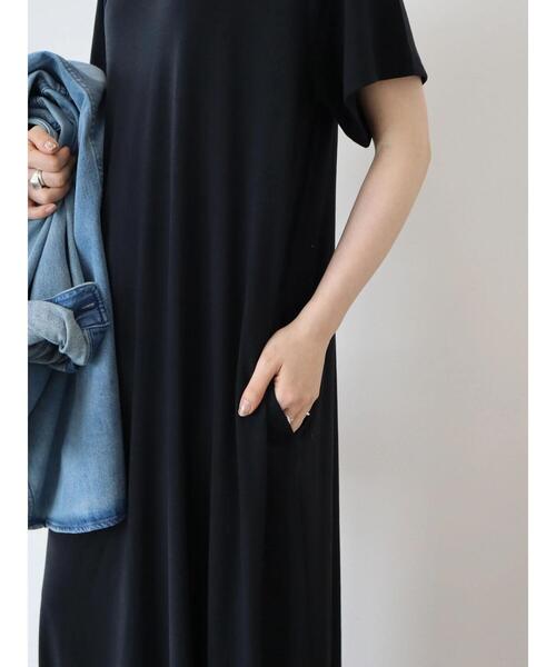 AMERICAN HOLIC（アメリカンホリック）の「サラッとマキシAラインカットワンピース（ワンピース・レディース・ブラウン/ブラック/チャコールグレー/グリーン/ライトグリーン/グレイッシュベージュ・M/L）」の19枚目の写真